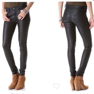 Current Elliot blk leather jeans leggings size 26